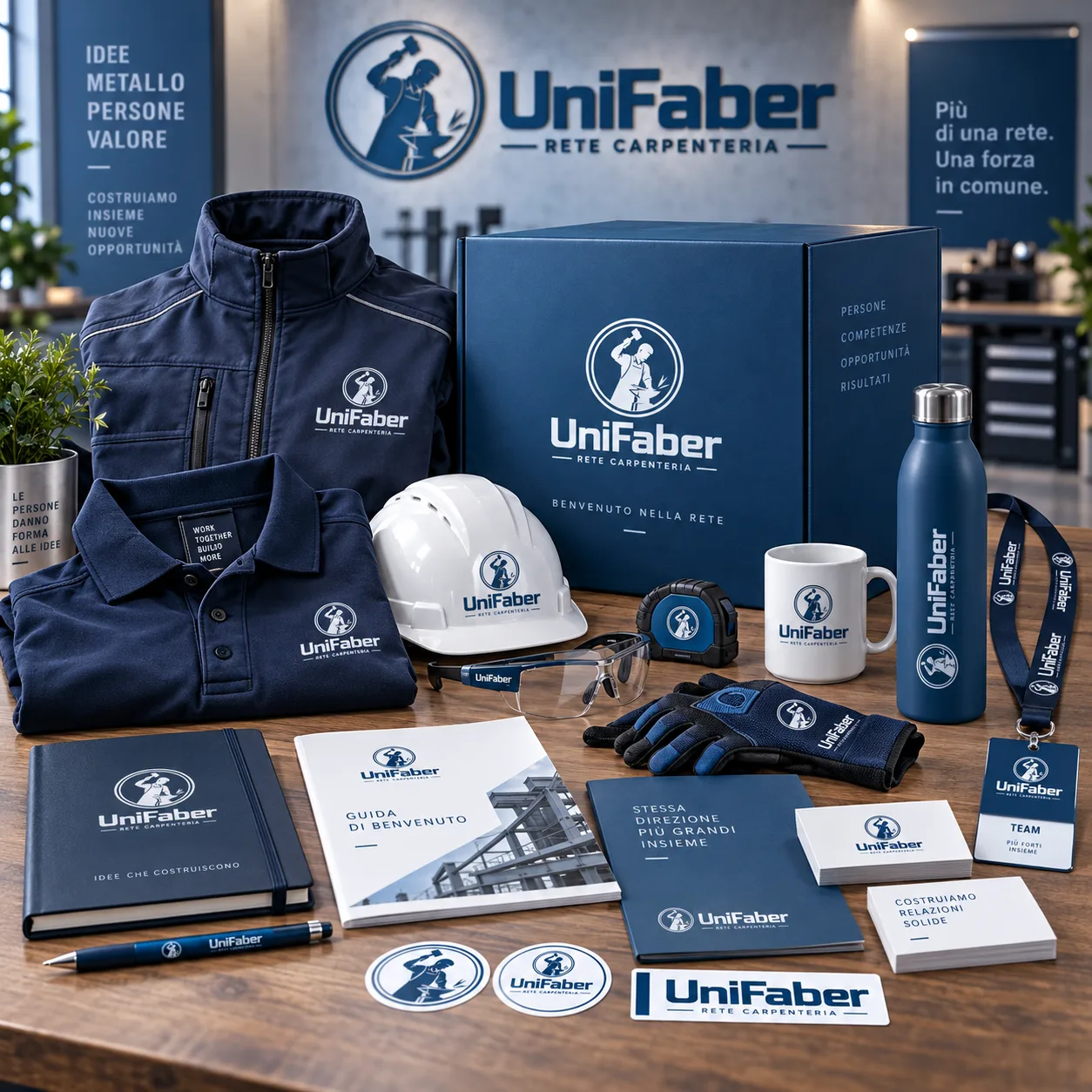 Kit di benvenuto e materiali brandizzati UniFaber