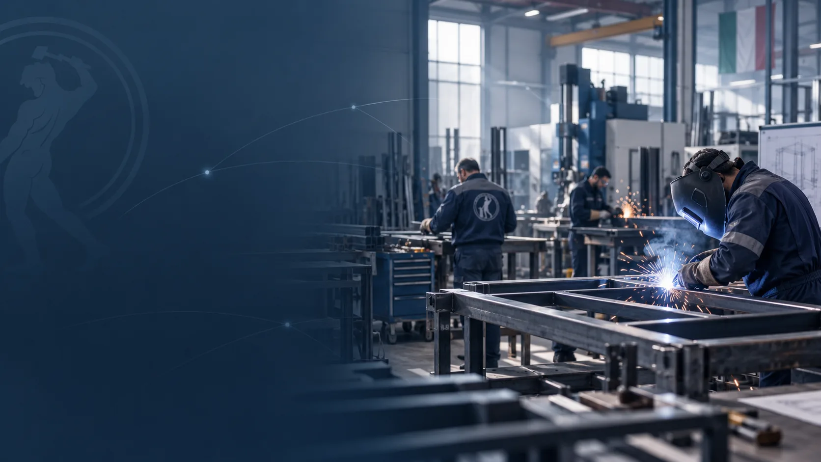 Carpenteria metallica al lavoro nella rete UniFaber