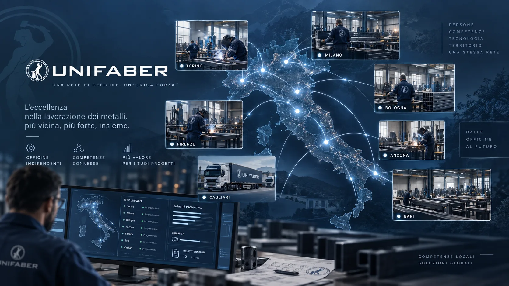 Mappa della rete UniFaber in Italia