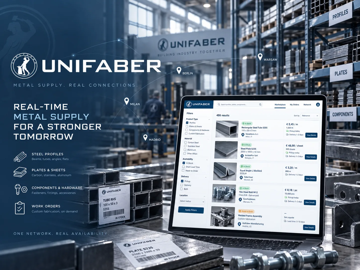Supply metallica collegata alla rete UniFaber